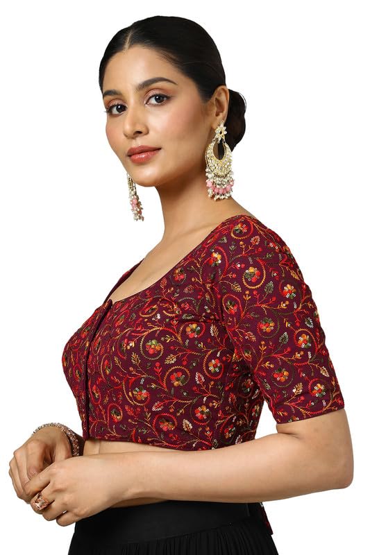 Soch Womens Georgette Embroidered Blouse with Sequins