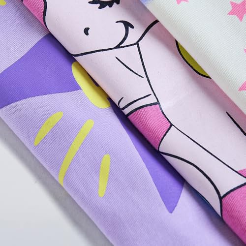 Hopscotch Girls Full Sleeves Multi 3-Pack Unicorn Cotton T-Shirts for Ages (4-5 Years)