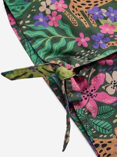 The Souled Store Rainforest Girls Short Sleeves Collared Neck Button Front Green All Over Printed Cotton Shirts (2-8 Yrs)