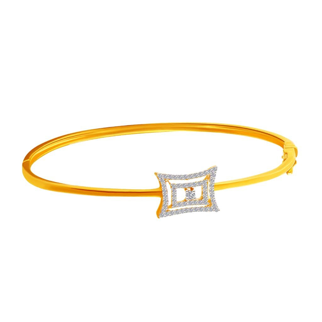 P.C. Chandra Jewellers 18KT Gold with Diamond Bangles for Women (Gold)