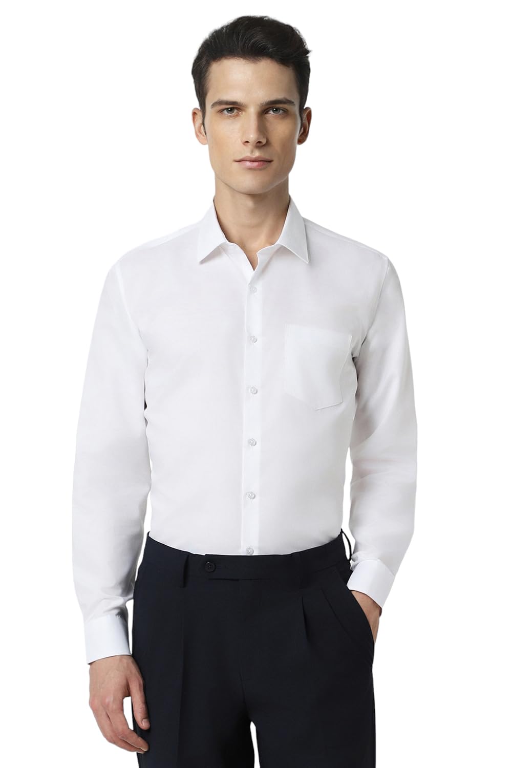Van Heusen Cotton Men's Slim Fit Shirt (VHSFFSLBA14081_Ceramic White 42)