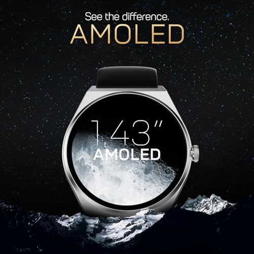 Fire-Boltt Phoenix Nova Smartwatch 1.43” Slim Super AMOLED Display, 466x466 Pixel Always-On Display, Bluetooth Calling, Health Tracker for Men & Women Midnight Black