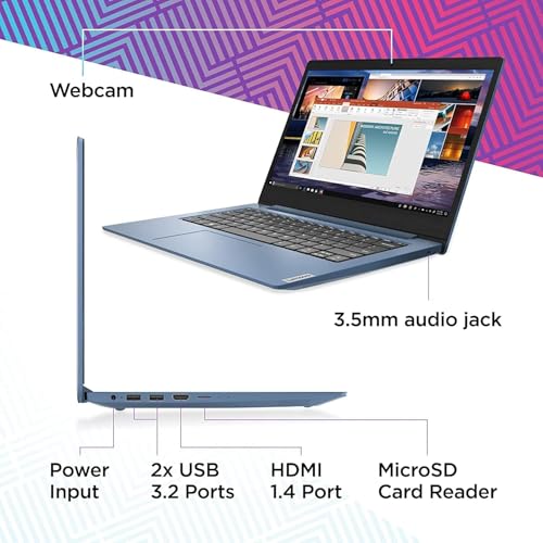 Lenovo 14 IdeaPad Laptop • Intel Quad-Core Processor • Microsoft 365 • Copilot AI • 14" Anti-Glare Display • 4GB RAM • 2TB Storage(1TB SSD+1TB OneDrive) • Windows 11 Pro • w/WOWPC Recovery USB
