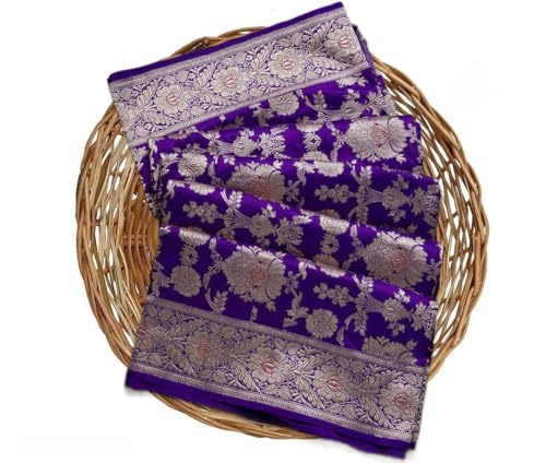 Veglari Women's Original Royal Rajwadi Blue Hadwa Wintage Kanjivaram Pure Soft Silk Jari Saree With Blouse piece For Wedding