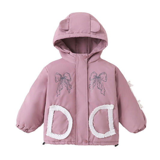 Hopscotch Girls Polyester Waist Length Jackets in Purple Color For Ages (2-3 Years)