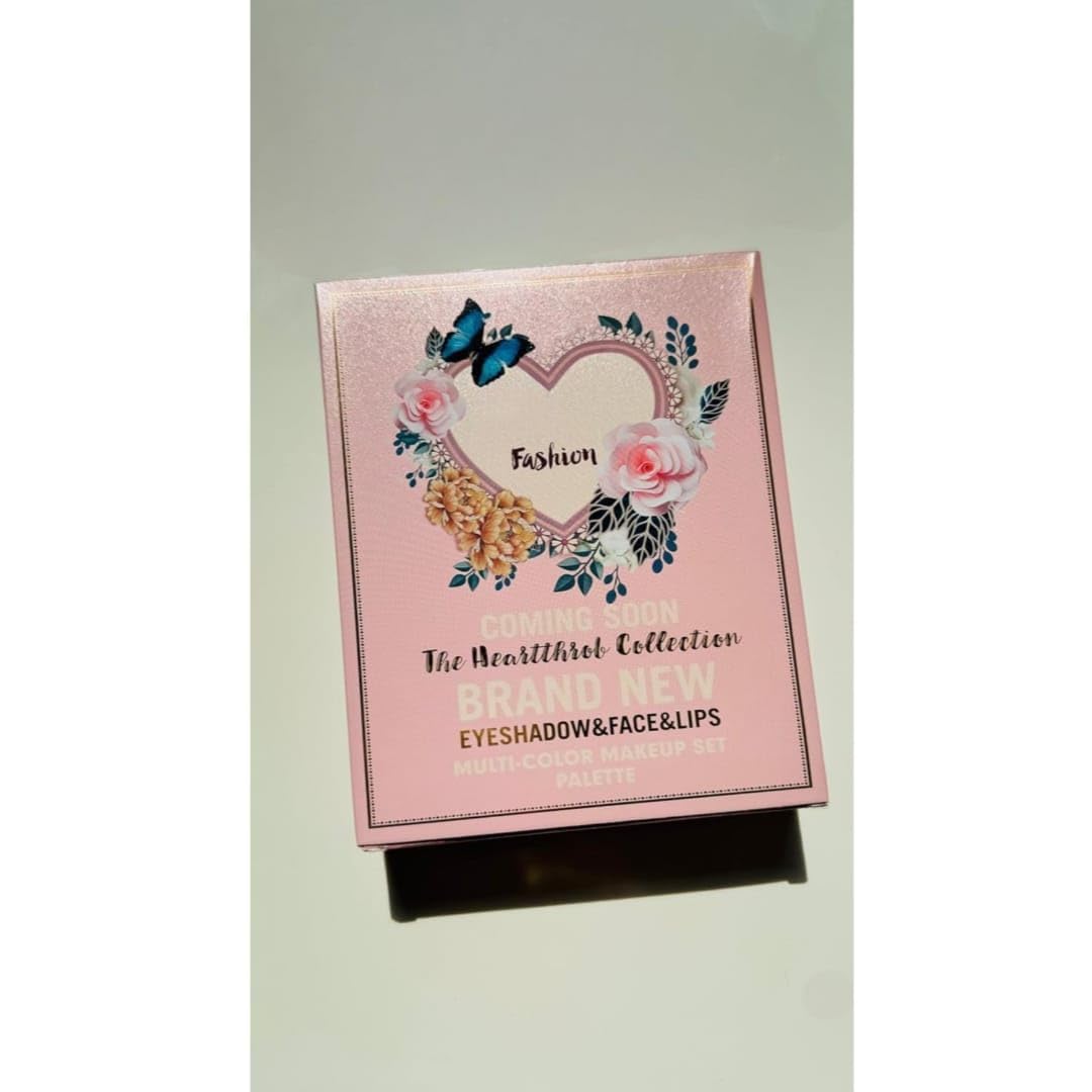 MagicHuda 5 In 1 Makeup Book Kit Highlighter Blush Contour Lip Eyebrow Palette (Glitter And Matte) Eyeshadow Palette All In One Makeup Kit.