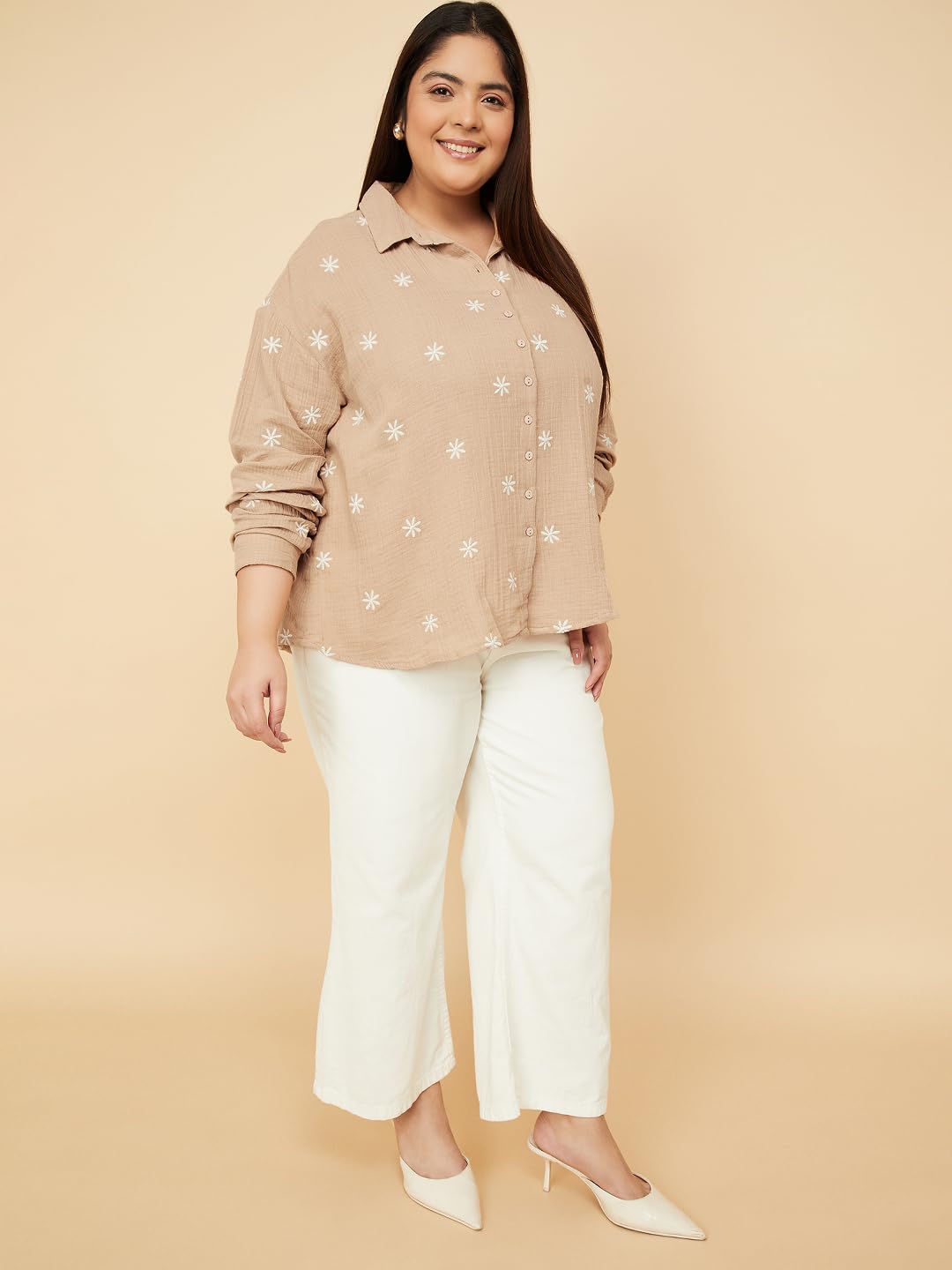 Max Women's Regular Fit Shirt (MOV04P_Beige