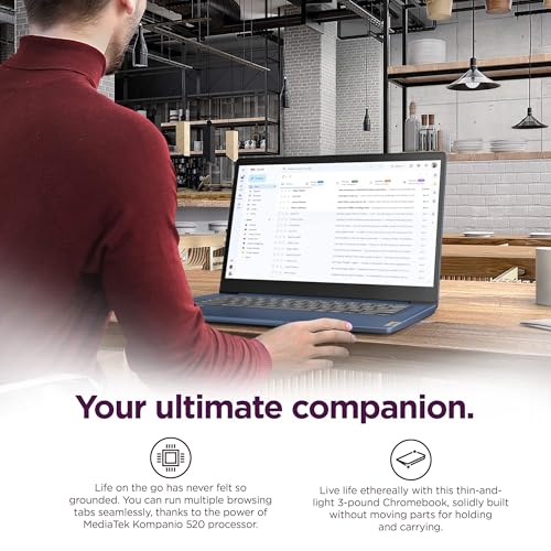 Lenovo Chromebook 14 Laptop (14" FHD Touchscreen, 8-Core 2.0GHz Processor, 4GB RAM, 128GB (64GB eMMC + 64GB SD Card)) Anti-Glare, Webcam, 13-Hr Long Battery Life, IST HUB, Chrome OS w/Google AI