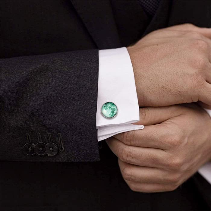 GIVA 925 Silver Emerald Cufflinks For Him