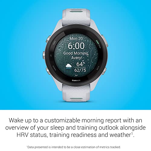 Garmin Forerunner 265S Advanced Multisport Touchscreen Smartwatch, Whitestone | Heart Rate Monitor, Training Stats, Daily Suggested Workouts, Up to 15 Day Battery Life with Signature Charging Bundle