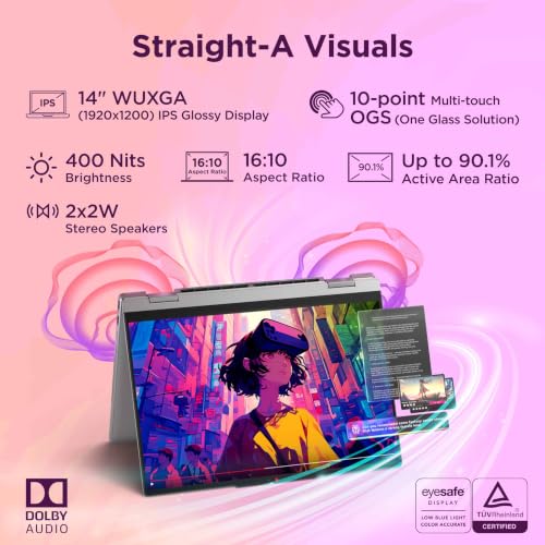 Lenovo IdeaPad 5 2-in-1 AMD Ryzen 7 445 (16GB RAM/512GB SSD/14 (35.5cm)/WUXGA IPS/Copilot+PC/Windows 11/MS 365 Basic+Office 2024/Lenovo Pen Gen 2/Grey/1.54Kg), 83UH000HIN Convertible Laptop