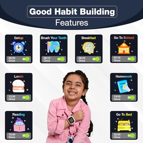 sekyo Carepal Pro (Smartchoice) Kids Smart Watch for Boys Girls | 4G Sim, Video Calling, Live GPS Tracker |App Control, Habit Coach, Pedometer, Safe Zone Alert, SOS, Family Chat | SmartWatch for Kids