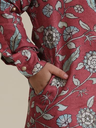Manyavar Boys Viscose Blend Printed Kurta Pyjama Set (2pcs)(4-5 years)