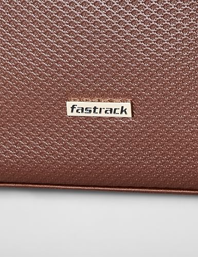Fastrack Brown Dual Textured Tote Bag For Women