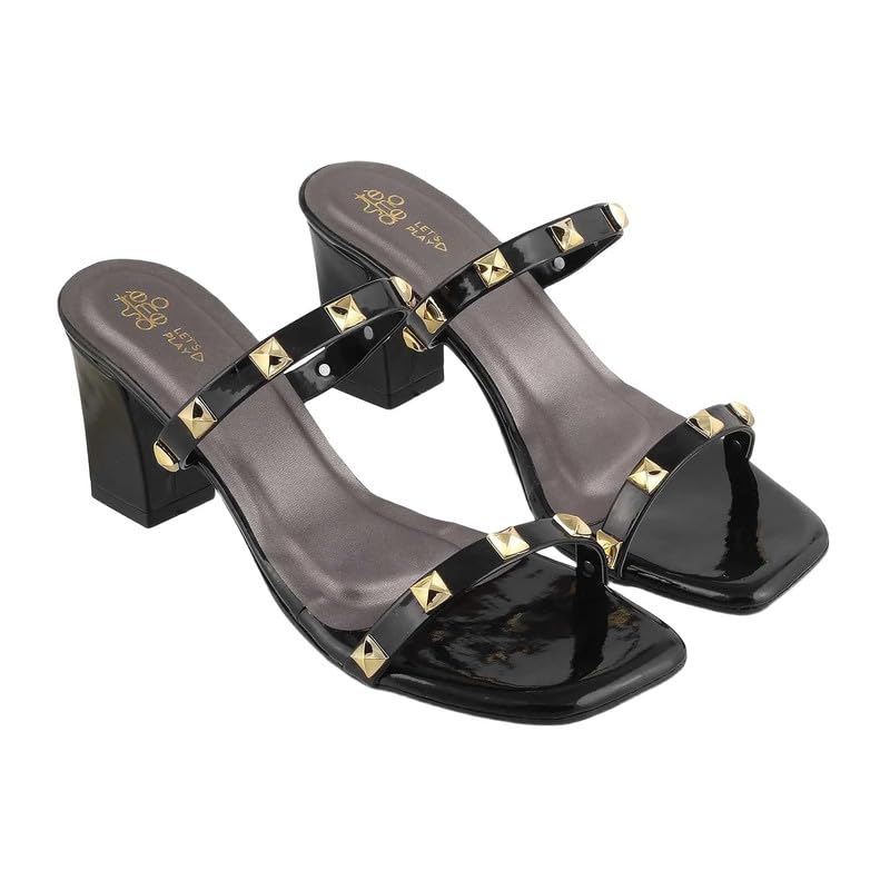 tresmode MAG Black Women's Dress Block Heel Sandals in Size 5 UK / 38 EU