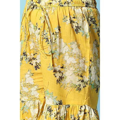 BIBA Cotton Girl Printed Relaxed Kid Salwar Suit Set (KW5085_YELLOW_5)