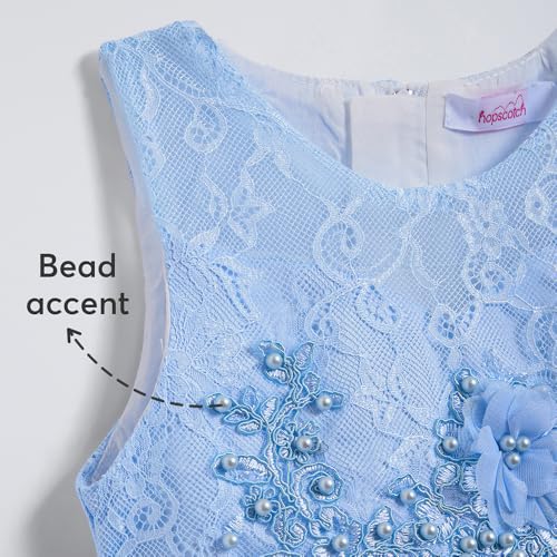 Hopscotch Girls Floral Embellished Gown in Blue Color for Age (3-4 Years)