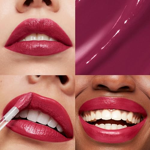 REVLON ColorStay Satin Ink Crown Jewels Liquid Lipstick, Longlasting & Waterproof Lipcolor, Moisturizing Creamy Formula Infused with Black Currant Seed Oil, 034 Regal Ruby, 0.17 fl oz.