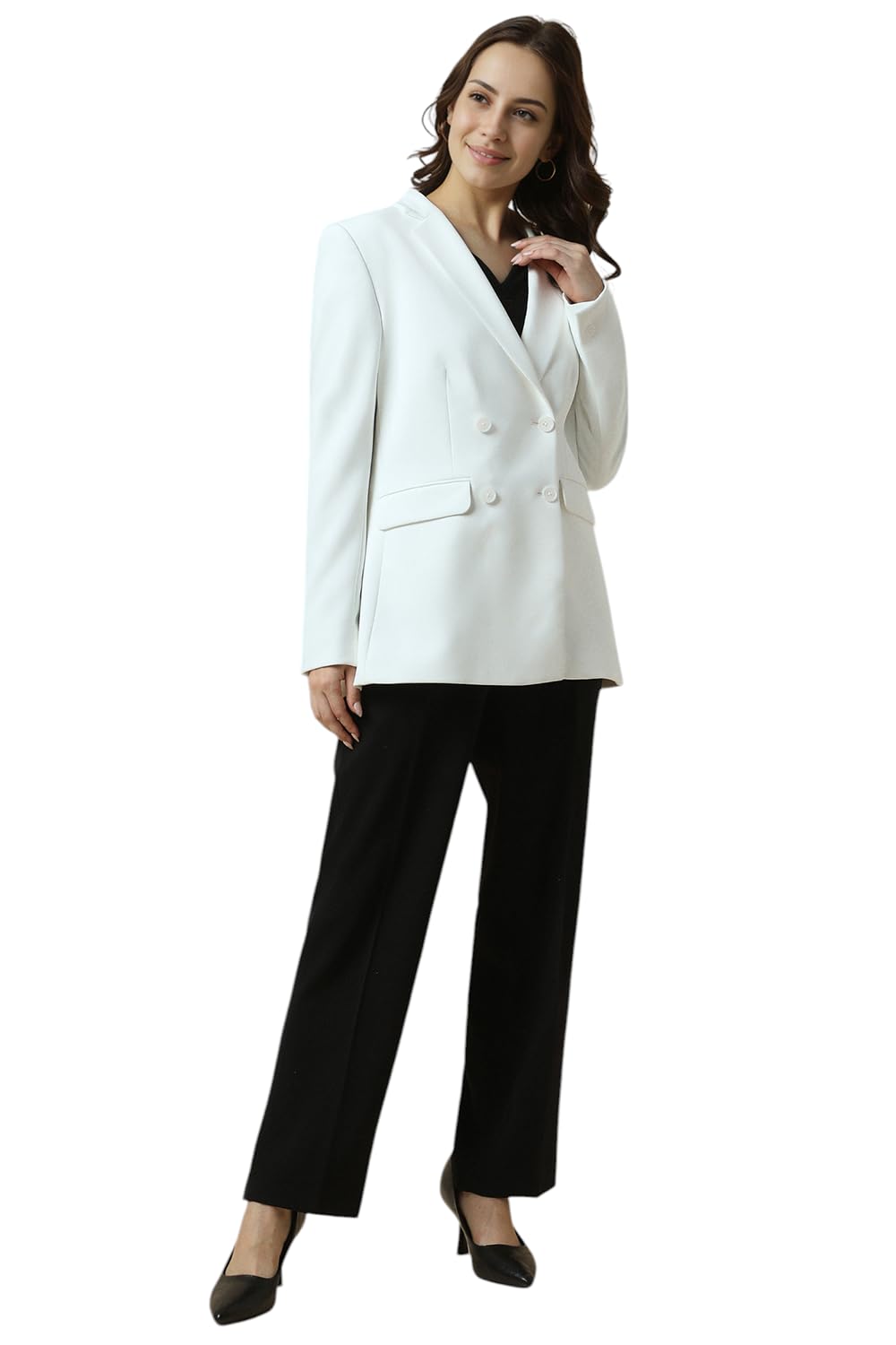 Allen Solly Women's Blazer (AHBZWRGFJ63537_White