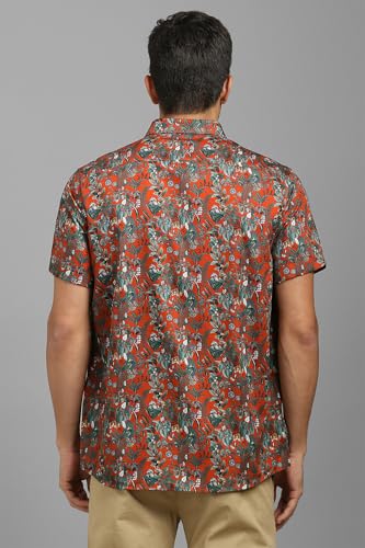 Louis Philippe Men Red Print Half Sleeves Casual Shirt