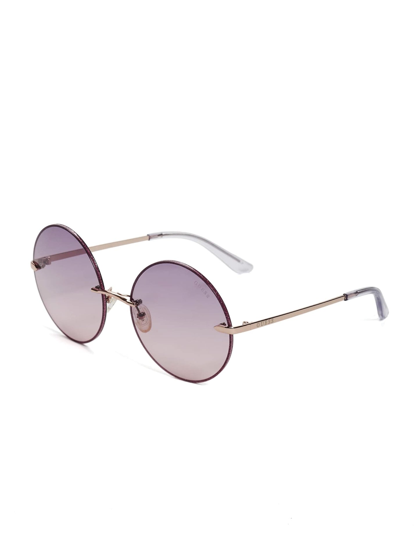 Guess Mirrored Round Women Sunglasses - (GU7643 28Z 61 S |61| Purple Color Lens)