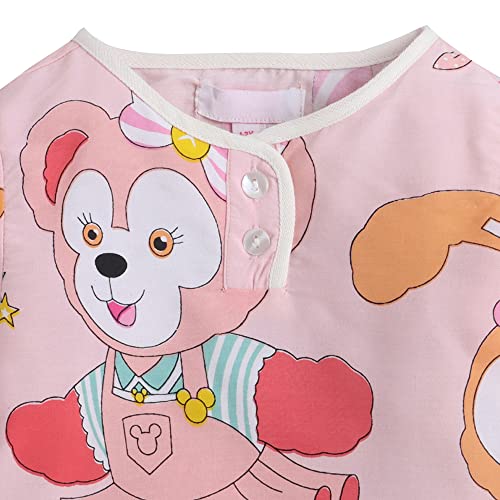 Hopscotch Girls Cartoon Print Top Pajama Set In Peach Color for Ages 12-24 Months
