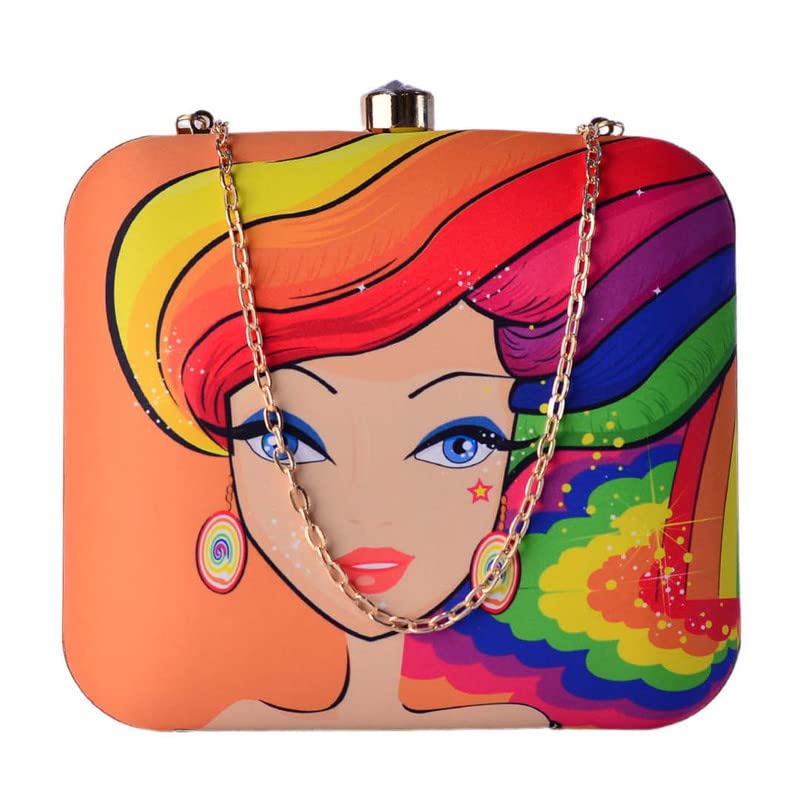 Artklim Rainbow Hair Girl Clutch