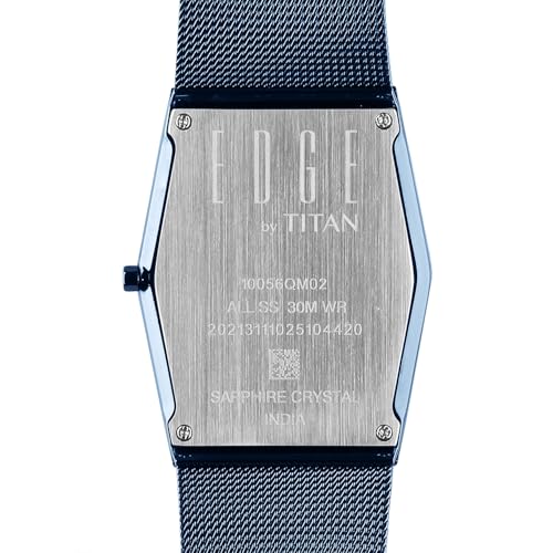 Titan Edge Whimsey Quartz Analog with Blue Dial Blue Stainless Steel Strap Watch for Men - 10056QM02