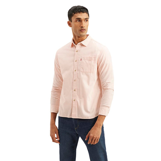 Levi's Men's Solid Slim Fit Shirt Pink