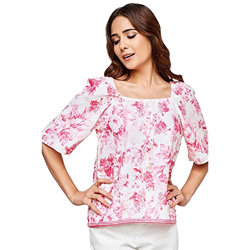 AND Women's Regular Fit Tunic Shirt (FW22AJ208TX35A_PKWH S)