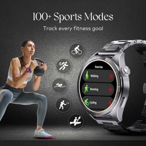 Itel Blink Pro E-sim Smartwatch for Unisex with 4G LTE/BT Calling, 1.5" Amoled Dispaly, Built-in GPS, 100+ Sports Modes, IP68 Water Resistance, Metal Strap, Upto 9 Days Battery Life, Black