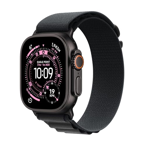 Apple Watch Ultra 3 GPS + Cellular 49mm Black Titanium Case with Black Alpine Loop - Small