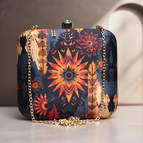 Artklim Design Art Printed And Multi Colour Clutch