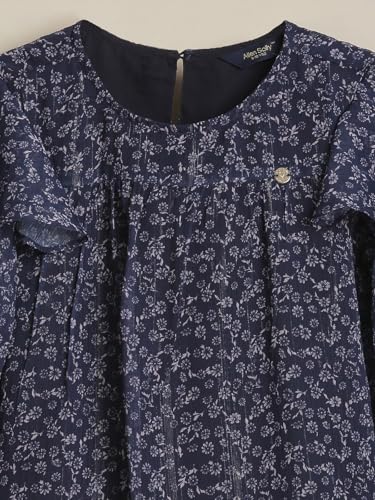 Girls Navy Print Casual Top