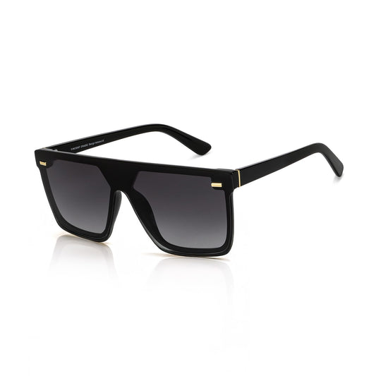 Vincent Chase By Lenskart | Black Full Rim Square| Polarized Stylish Sunglasses | 100% UV Protected | For Men & Women (Large, VC S14088)