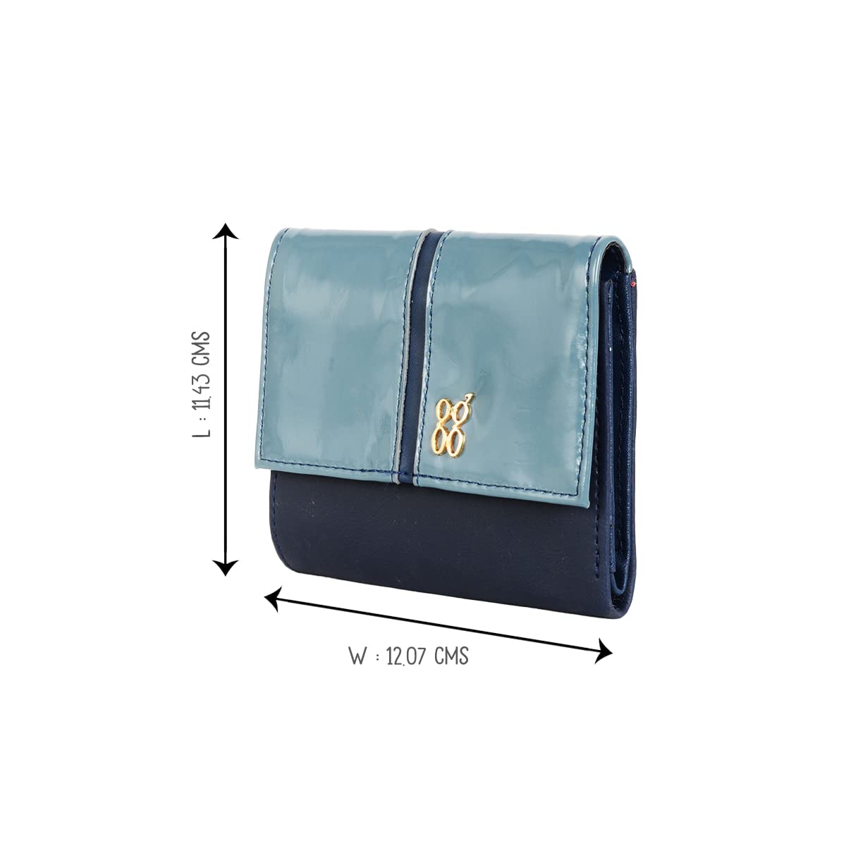 Baggit Women's Witness Blue Small Wallet | Ladies Stylish Purse Bag | Credit Card Money Holder | Faux Leather | 6-Month Warranty | Cruelty-Free Material | Made in India