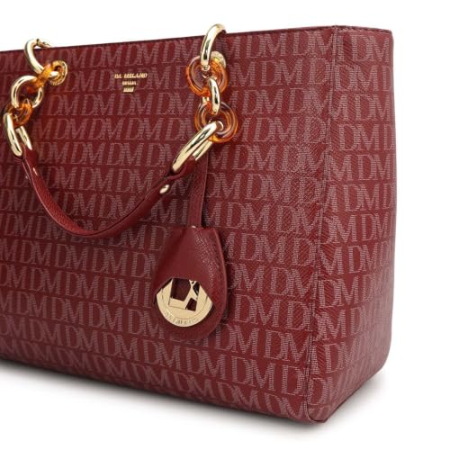 Da Milano Leather Satchel Bag for Women - Cherry Red (LB-00465B)