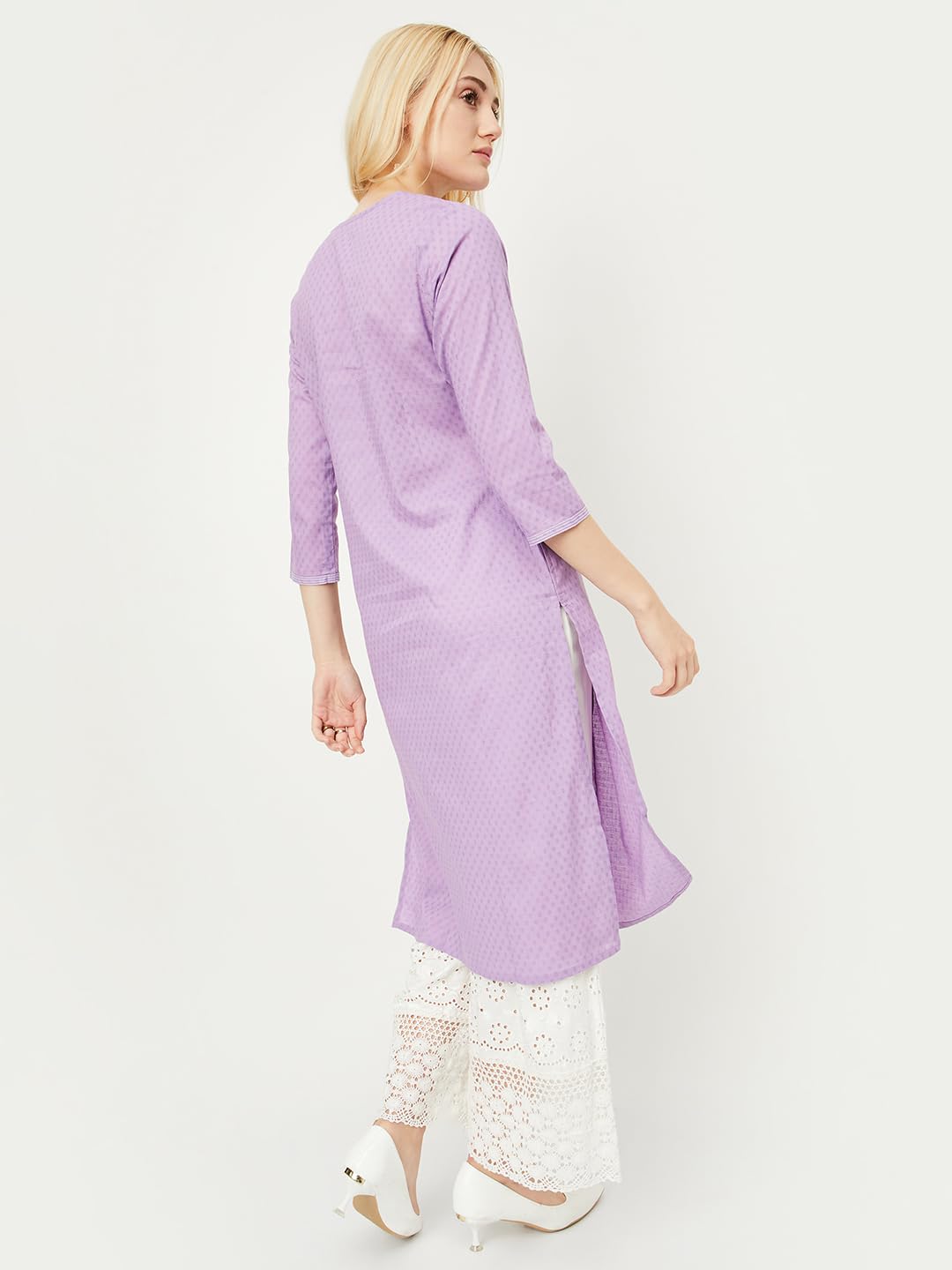 Max Women's Cotton Blend Regular Fit Kurta (MAEKSU24KI_Purple_Small
