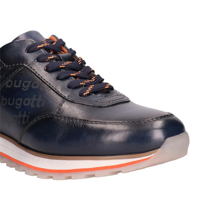 Bugatti Garnet Evo Blue Leather Mens Sneakers - Euro 45