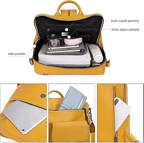 TrueArch Premium Leatherate Drycoat Convertible Backpack Handbag Sling Bags for Womens Bags (Yellow)