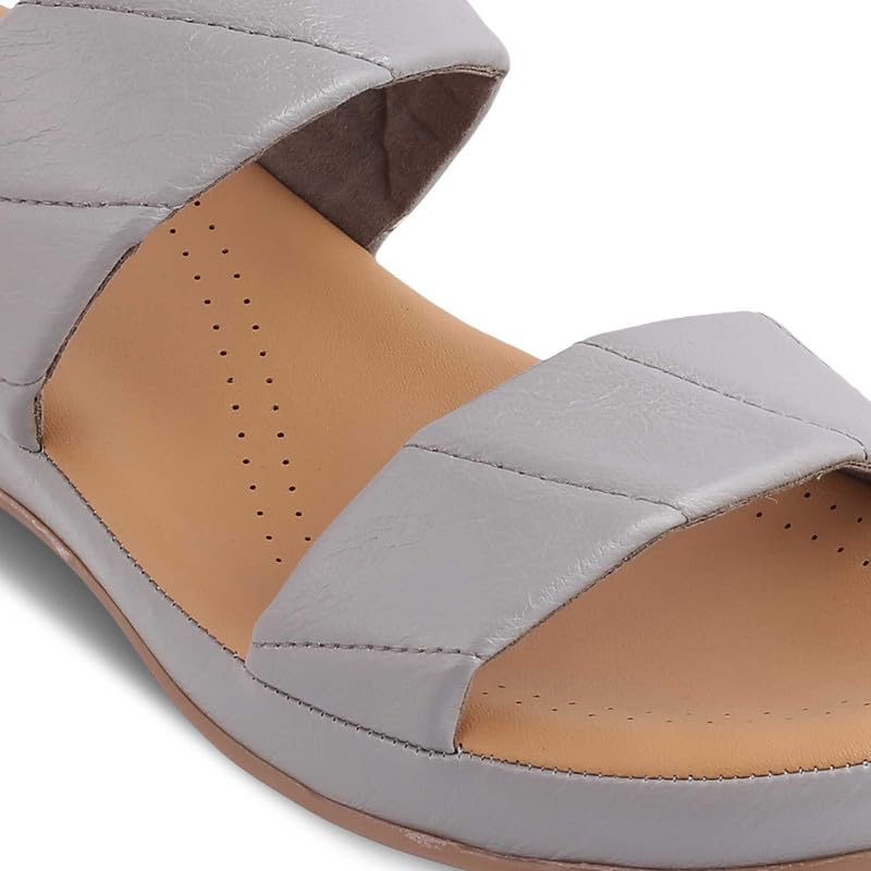 tresmode 239-VACKS GREY WOMEN DRESS WEDGE SANDALS EU/36 UK/3