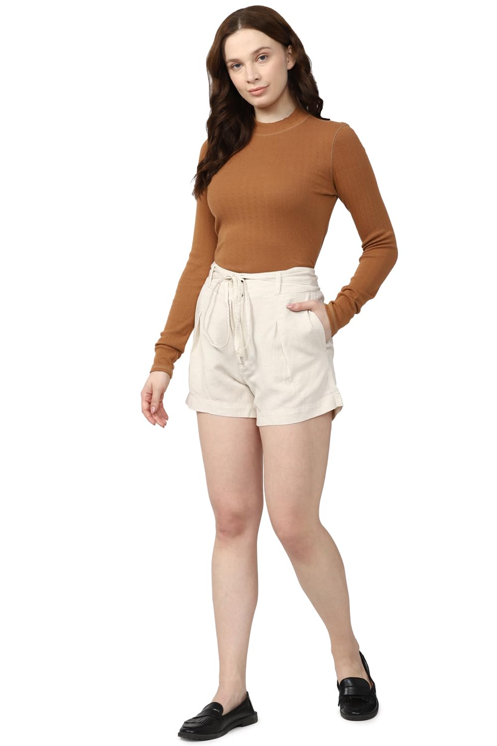 Van Heusen Women's Chino Shorts (VWSRURGPT10565_Cream