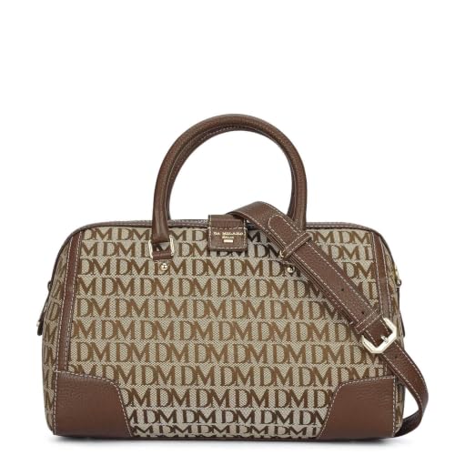 Da Milano Leather Satchel Bag for Women - Gold & Black (LB-02392)