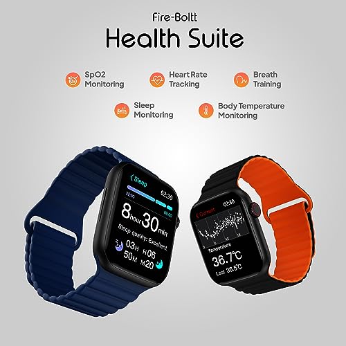 Fire-Boltt Newly Launched Vogue Large 2.05" Display Smart Watch, Always On Display, Wireless Charging, App Based GPS with Bluetooth Calling & 500+ Watch Faces (Blue)