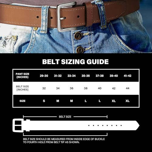 Wrangler Men’s Leather Belt, Country Casual Every Day Belt for Jeans, Light Brown, 34 (waist 31-32)