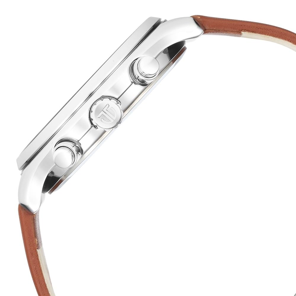 Titan Neo Quartz Multifunction Black Dial Brown Leather Strap Watch for Men - NT1803SL02