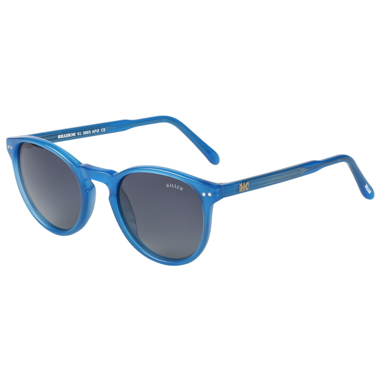 KILLER Women Sunglass - Round Shaped Polycarbonate Lens Sunglasses For Women & Girls, Color - Frame - Blue, Lens - Grey