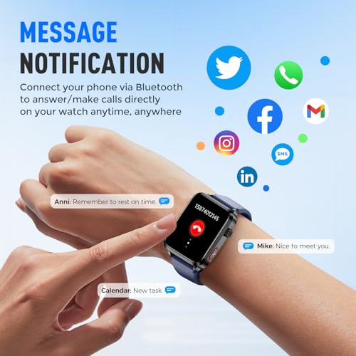 Domars Blood Pressure Smart Watch with Air Pump Cuff, 1.92" Health Monitor Blood Oxygen/Temperature/Heart Rate, 120+ Sports, 30-Day Battery, IP68 Waterproof, Android iOS Tracker for Men Women (Red)
