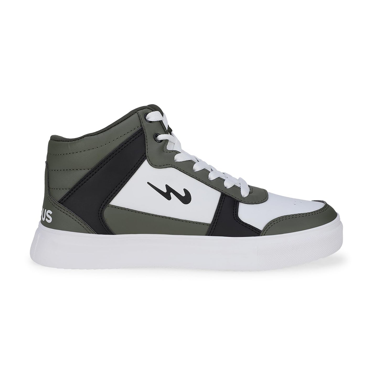 Campus Men's Stack Sneakers WHT/Olive/BLK - 7UK/India