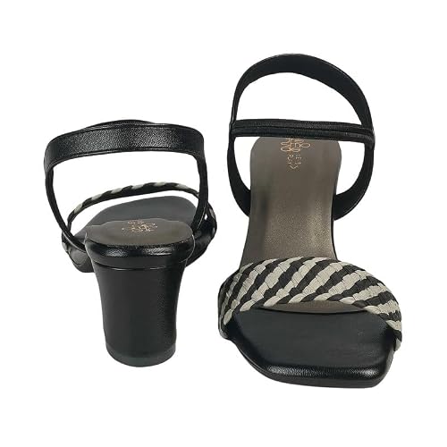 tresmode Cescross Women's Black Dress Block Heel Sandals in Size 8 UK / 41 EU
